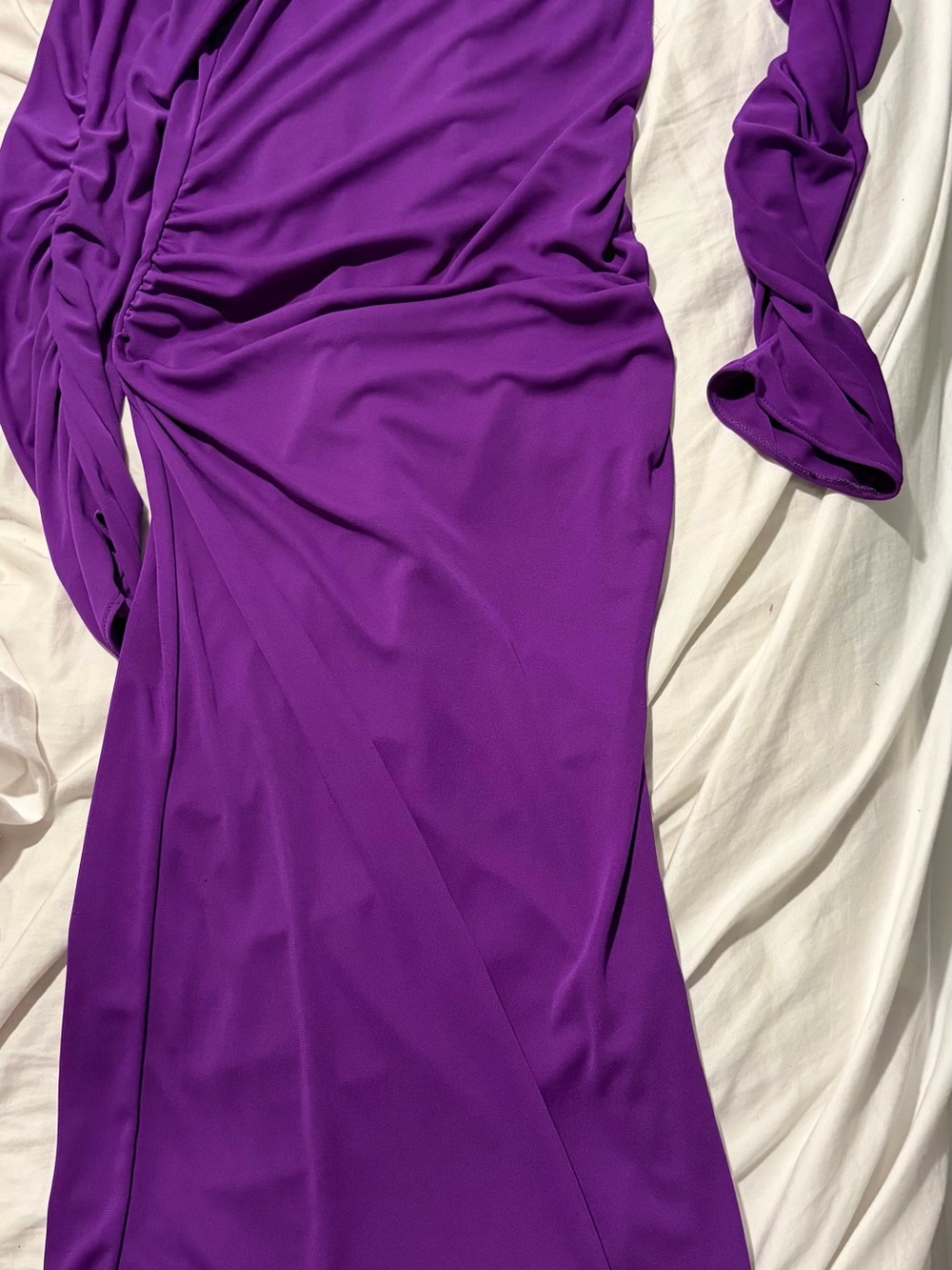 Zara Deep Purple Ruched Maxi Dress